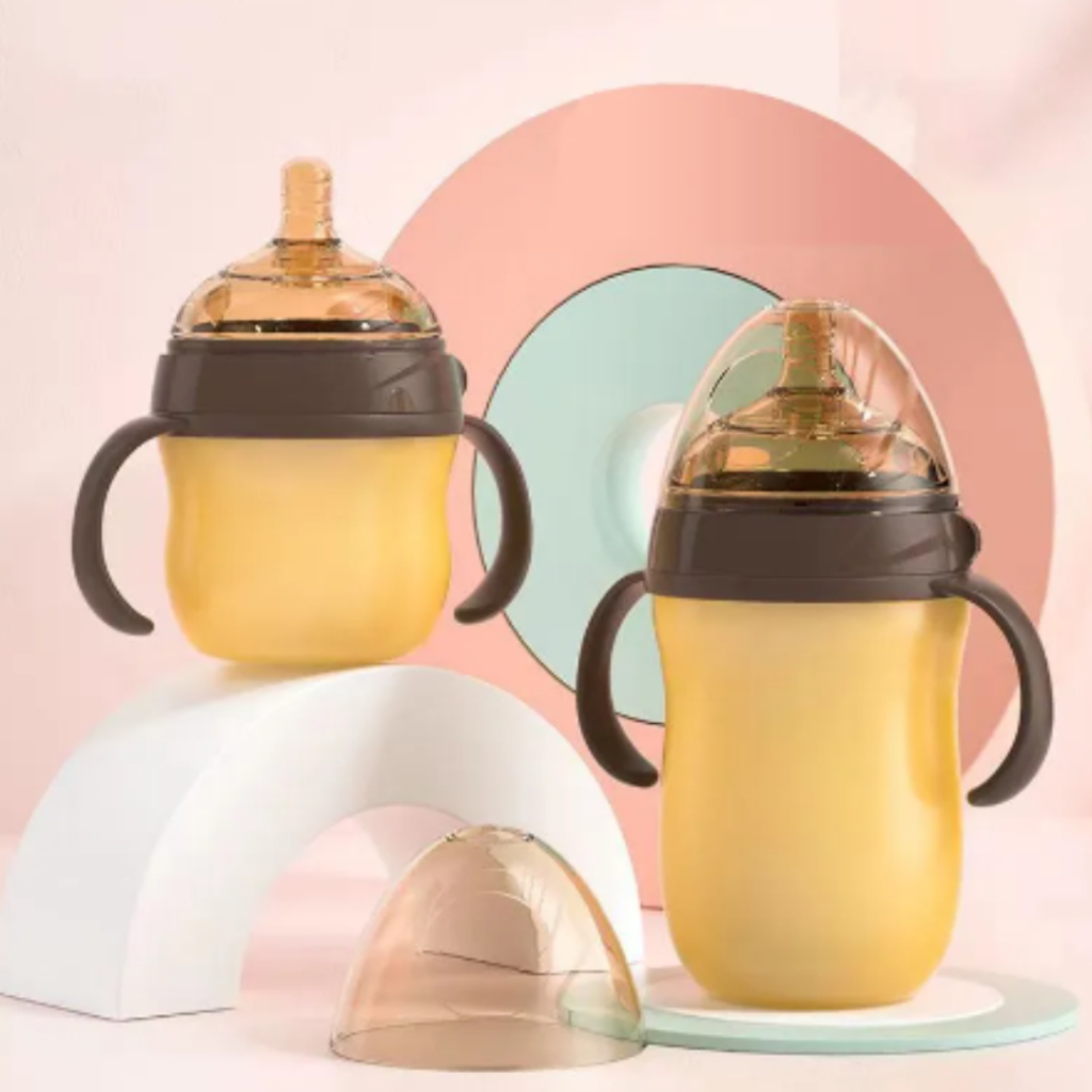 Biberão Imitação de leite materno Desenho de leite materno Silicone macio Mamadeira