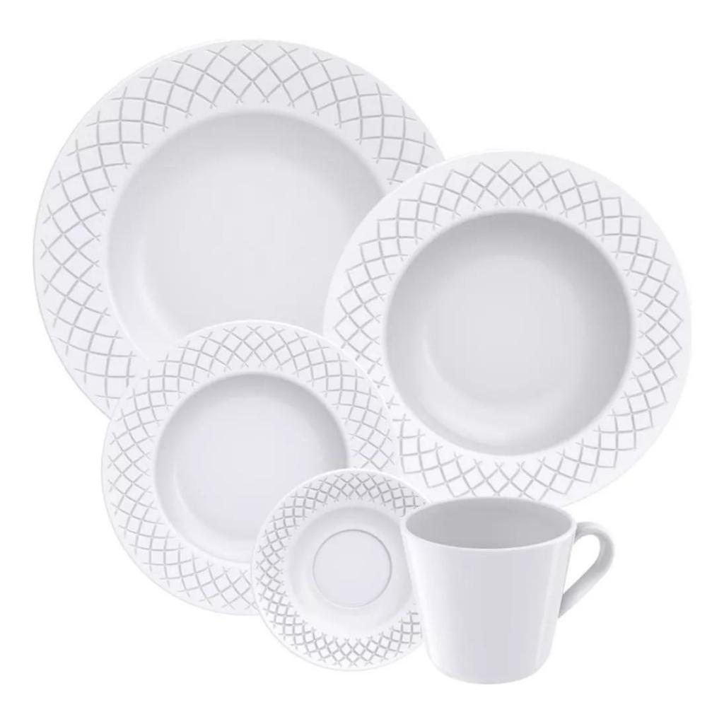 Aparelho de Jantar Tramontina Ingrid em Porcelana 20 Peças