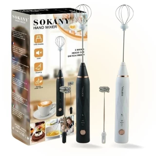 Batedor Misturador Mixer Portátil Elétrico para Bebidas Leite Café Clara de Ovo 2 em 1 Marca Sokany