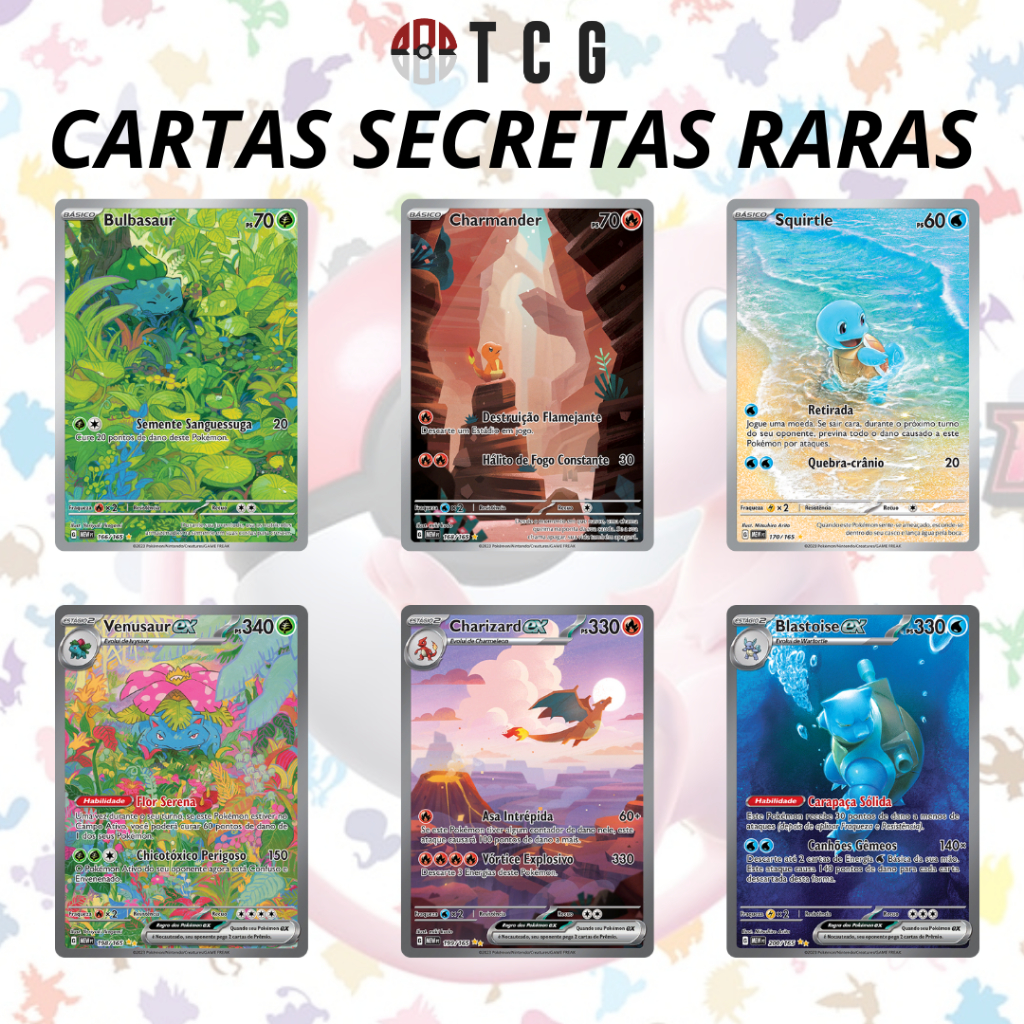 Cartas ORIGINAIS Secretas Raras Pok mon EX Cole o Especial 151 