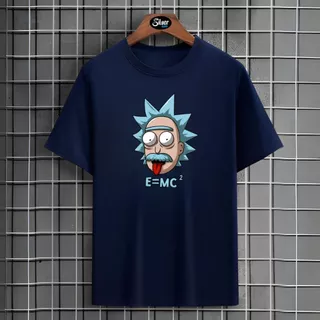 Camiseta Rick Albert Einstein Masculina Personalizada 100% Algodão T-Shirt Camisa Blusa Masculino Anime Animação Desenho Ciência Físico Teórico