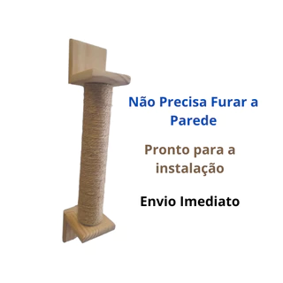 Arranhador para Gato Poste de Parede Brinquedo Pet Fixa Sem Furar Parede