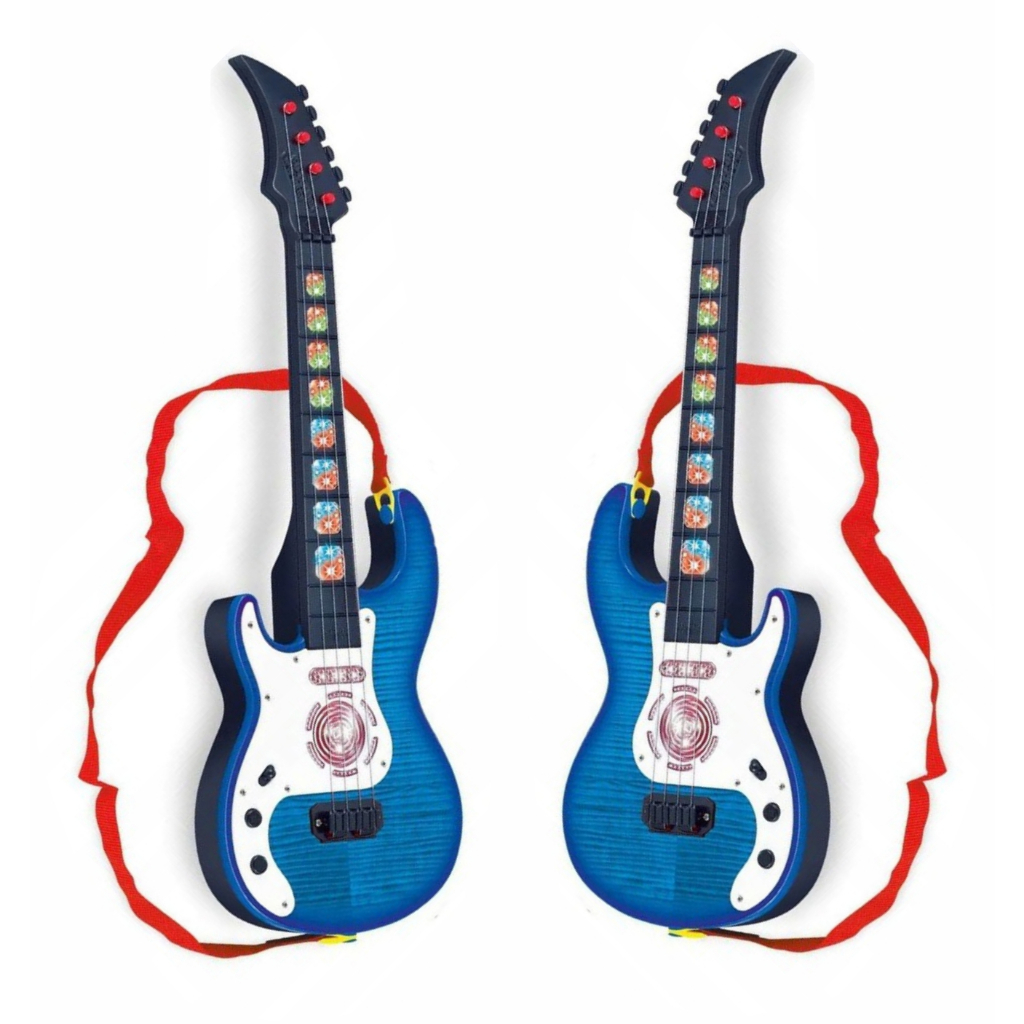 Guitarra Infantil Musical Azul com Som e Luz 52cm