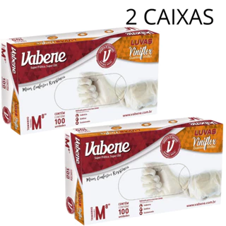 Kit 200 Luvas Vabene Viniflex Preta E Transparente NÃO VINIL Vabene P, M, G em Oferta na Shopee