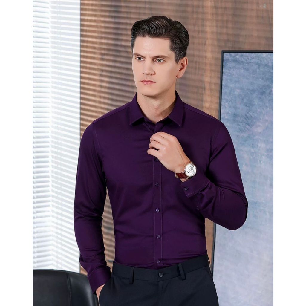 Camisa Social Masculina Manga Comprida Escritório casual Slim Fácil