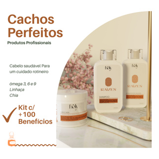 Kit Profissional Cabelos Ondulados Cacheados Crespos Shampoo Mascara Ativador de cachos