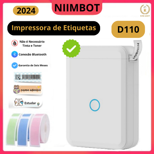 Mini Etiquetadora Niimbot D110 Impressora de Etiqueta Bluetooth Térmica Portátil Rotuladora
