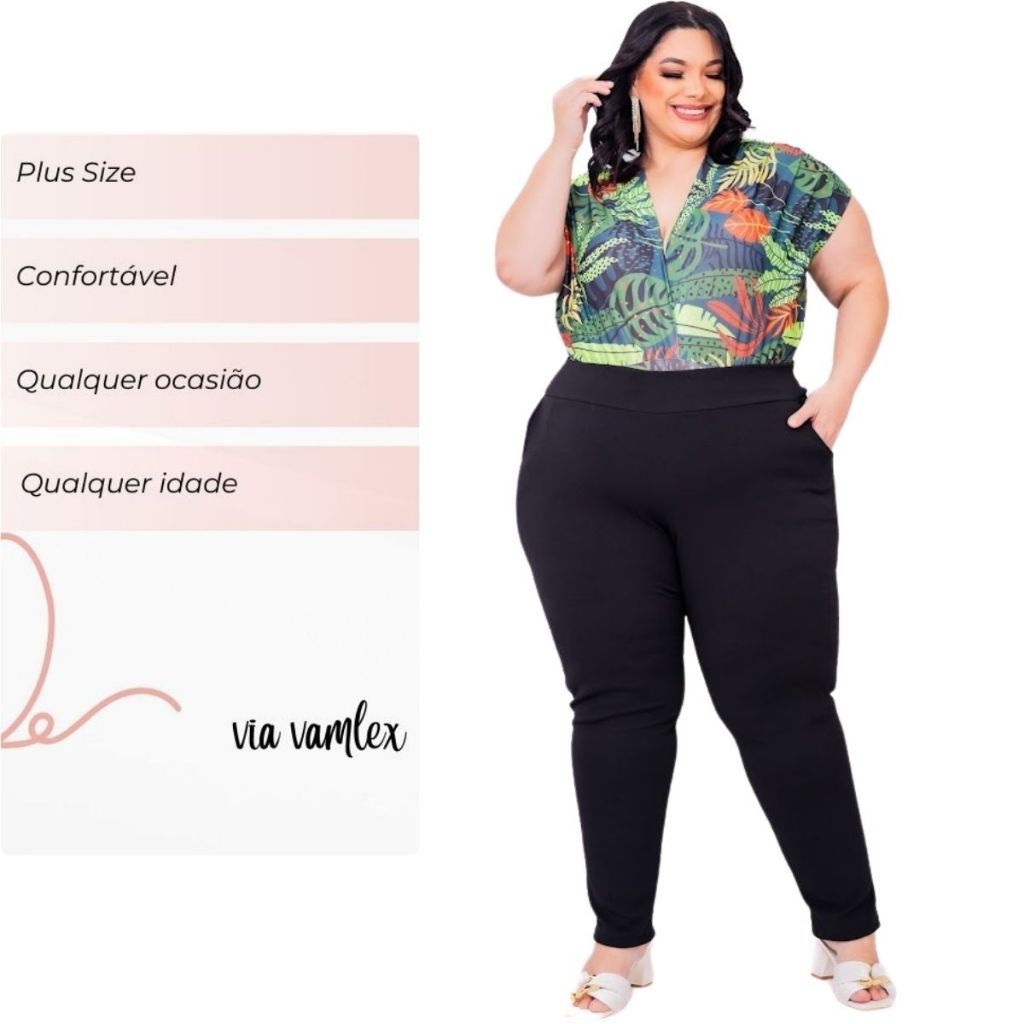 Kit 02 Calça Legging SOCIAL Plus Size Malha Creppe Trabalho Uniforme Dia  Dia G1 a G8