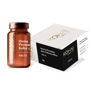 Henna Para Sobrancelha Premium Preto Profissional Kohai 3g + Fixador De Henna Maquiagem