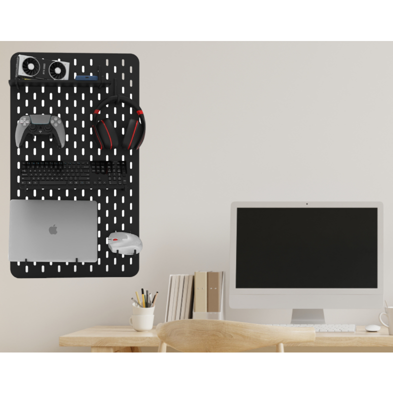 Pegboard Premium Mdf Setup Gamer Home Office Preto Top Full