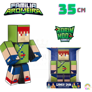 Boneco Robin Hood 35 cm Familia Arqueira Minecraft Original