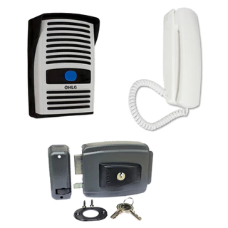 Kit Interfone Porteiro Eletrônico Residencial + Fechadura Elétrica 12V AGlinha