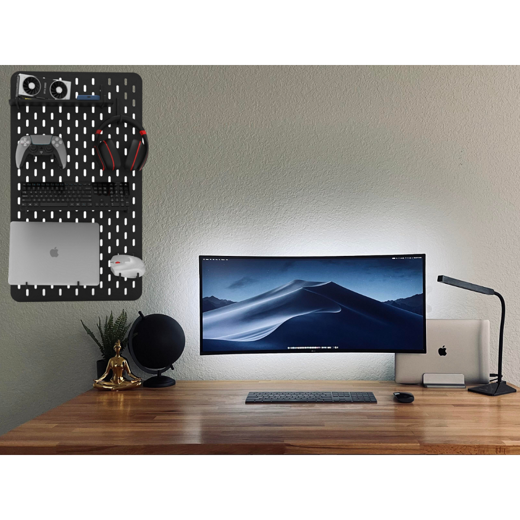Pegboard Premium Mdf Setup Gamer Home Office Preto Top Full