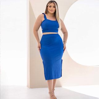 Conjunto Feminino natal e ano novo adulto Saia Cropped Roupas Femininas