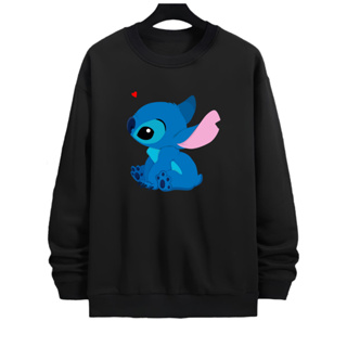 Moletom Flanelado Lilo Stitch Desenho Blusa Sem Capuz Masculina Feminina Confortável