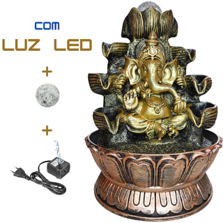 Fonte De Agua Cascata Ganesha Decorativa Feng Shui