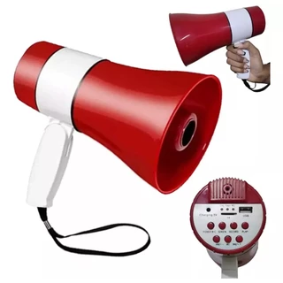 Megafone Recarregavel Gravação Música Sirene Pendrive Até 300 Metros 20w LE-998