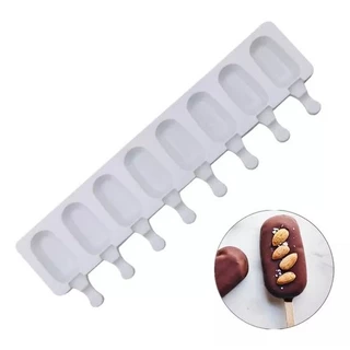 Forma De Picolé Sorvete Silicone Flexível 8 Parte 50 Palitos