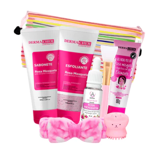 Kit Limpeza de Pele Rosa Mosqueta 8 Itens