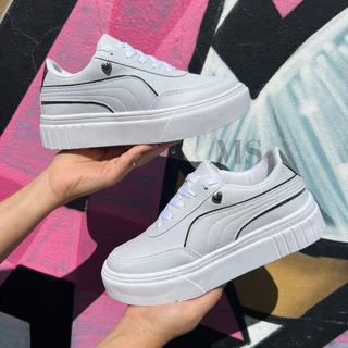 Tênis Plataforma Feminino Confortável Sapato Casual Branco 34 Ao 39