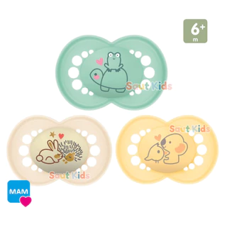 Chupeta MAM 6+ meses Tripla 1 Brilha Escuro c/3uni Blister Neutra Menina Menino Bico Silicone Personalizada