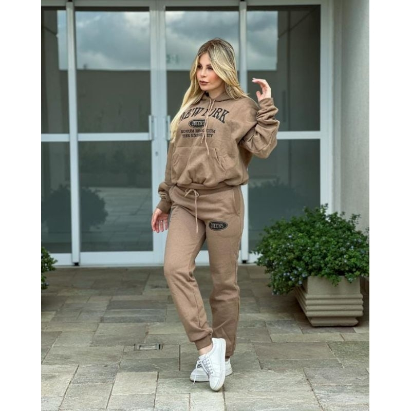 conjunto moleton New York lançamento feminino moleton franelado cabo2 ...