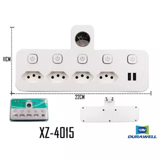 Filtro De Linha Com Adaptador 4 Tomadas 2 Usb e Medidor de Voltagem