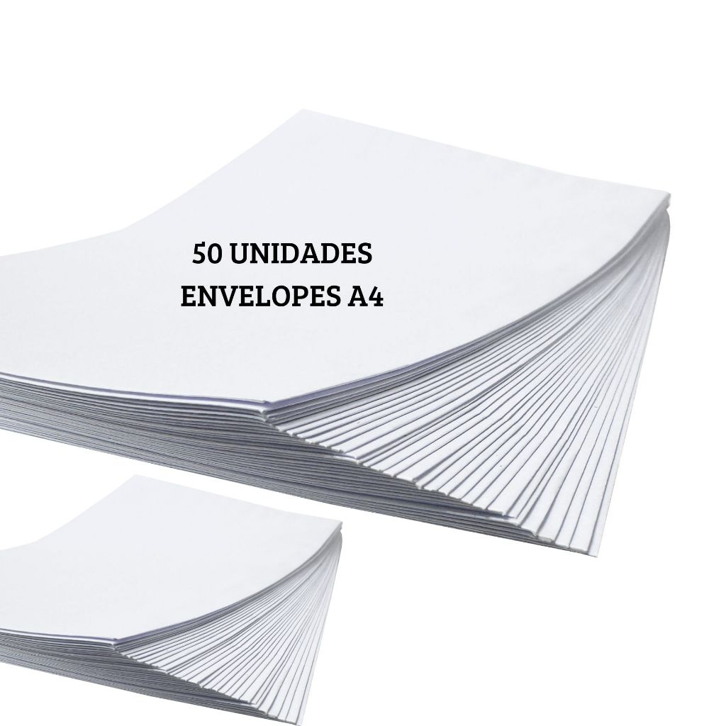 ENVELOPE BRANCO 50 UNID PARA ESCRITORIO DOCUMENTOS PARA FOLHA A4