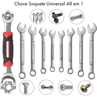 Chave Ferramenta Multifuncional 48 Em 1 Universal Modelo Tigre Soquete 360 Catraca