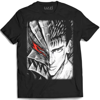 Camisa Berserk Guts Camiseta de Anime Guerreiro Medieval