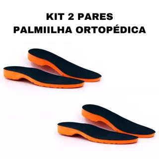 Kit 2 Pares Palmilha Gel Ortopédica Anatômica Confort Anti-Impacto