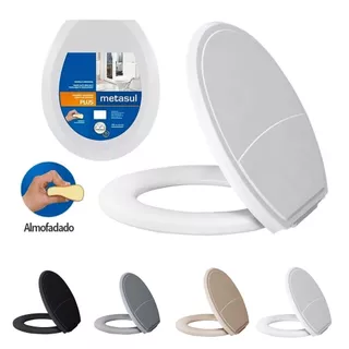Assento Sanitário Almofadado Basico Oval Universal Plus Slim Metasul Original