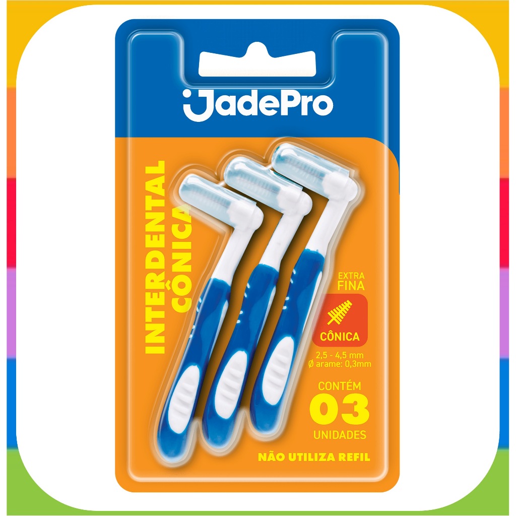Escova Interdental Extra Fina com 3 unidades JadePro (cônica)