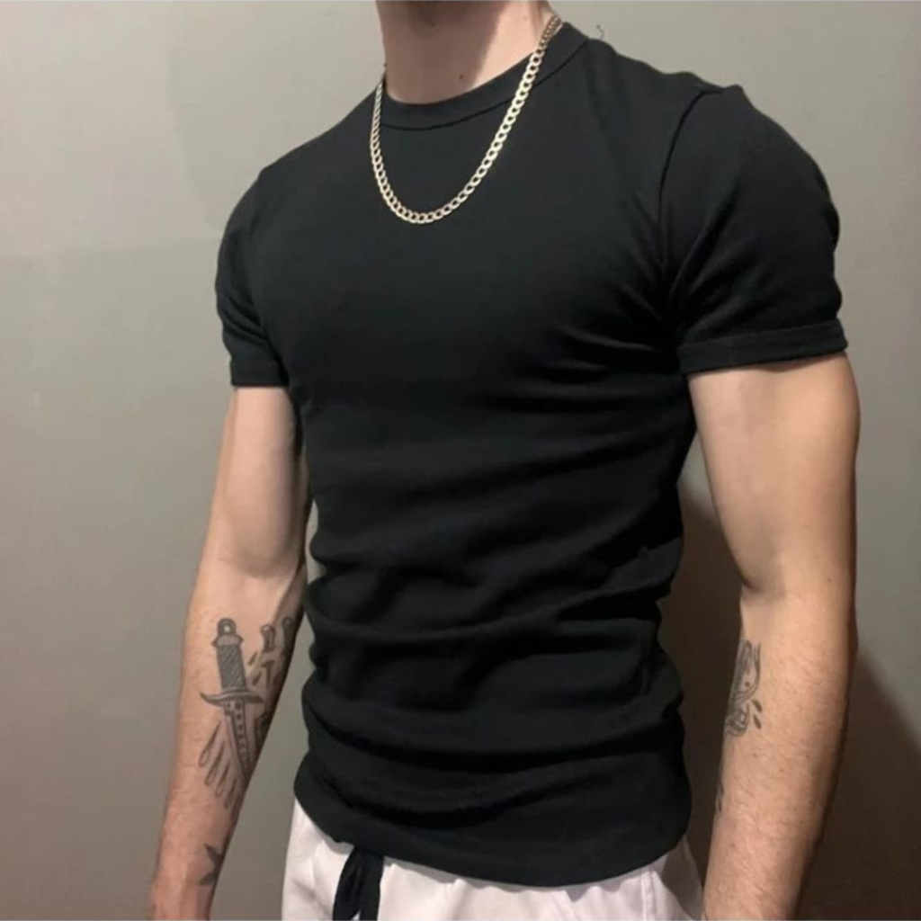 Camiseta Canelada Americana Alta Qualidade Street Wear Gringa