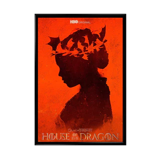 Quadro Decorativo House of the Dragon Casa do Dragão Game of Thrones Com Moldura