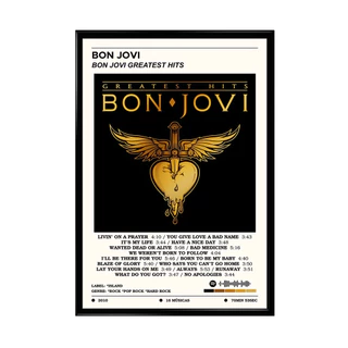 Quadro Decorativo Bon Jovi Greatest Hits com Moldura 51x34cm