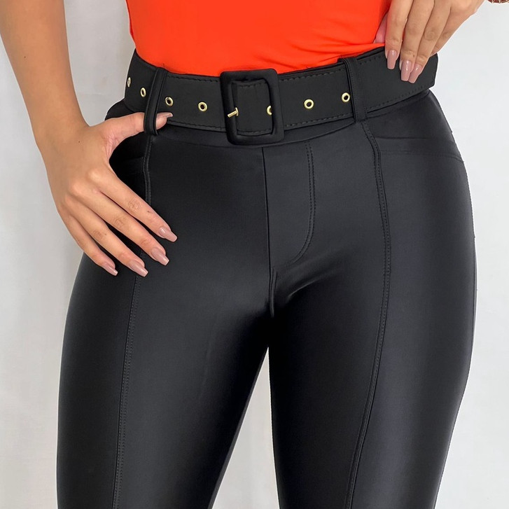 Calça Feminina Skinny Cinto Original Alta Compressão Modeladora Efeito Lipo