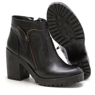 Botinha Coturno Feminino Zíper Cores Botas da Moda