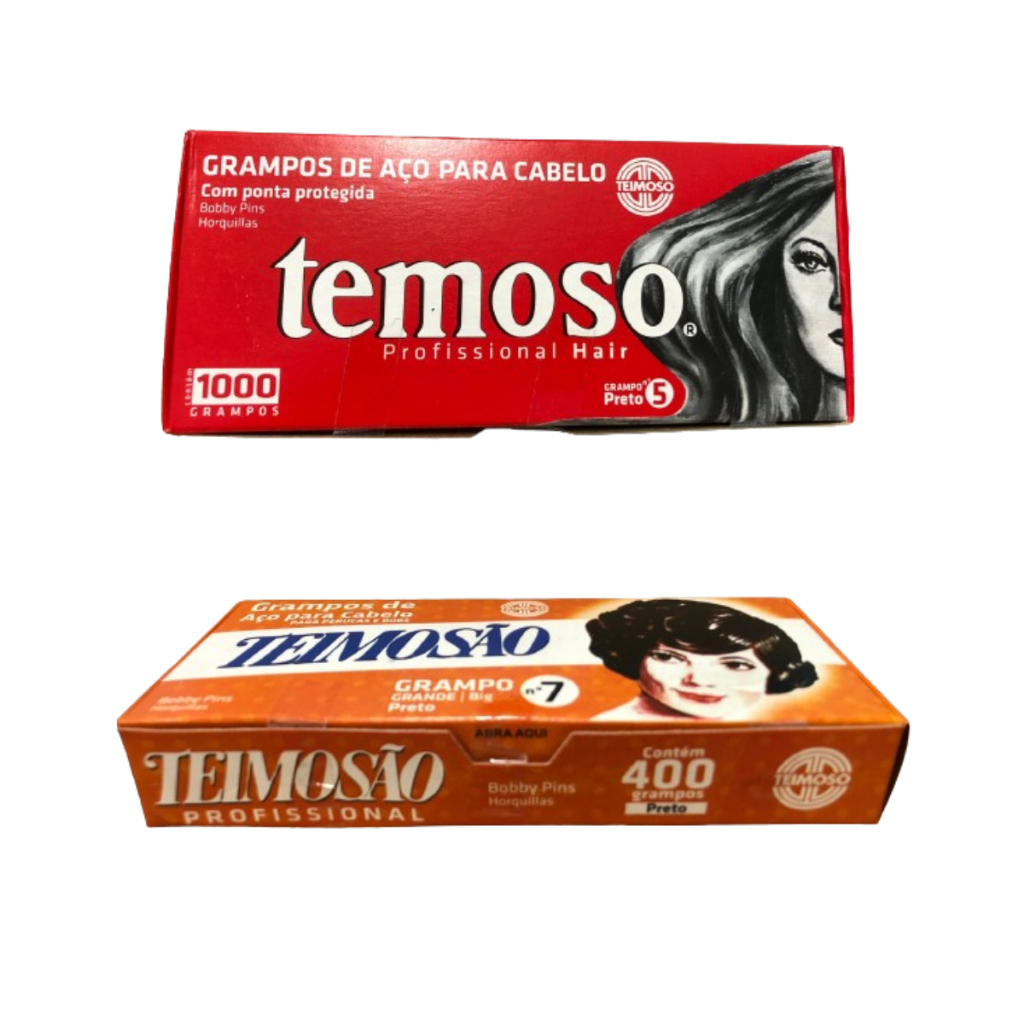 Grampo de cabelo temoso preto nº5 com 1000 grampos e nº7 com 400 ...