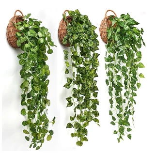 Planta artificial Folhagem verde pendente