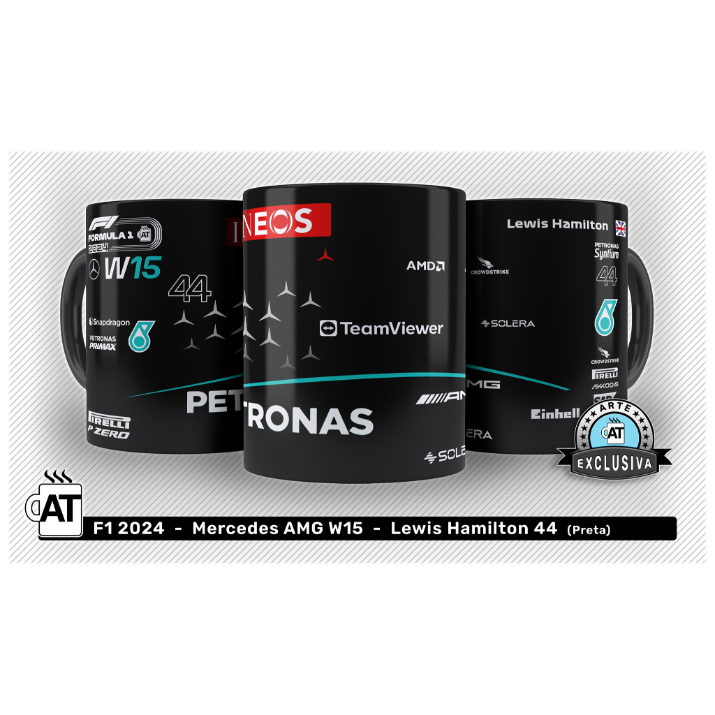 [AT] Caneca Personalizada Fórmula 1 2024 - Mercedes AMG W15