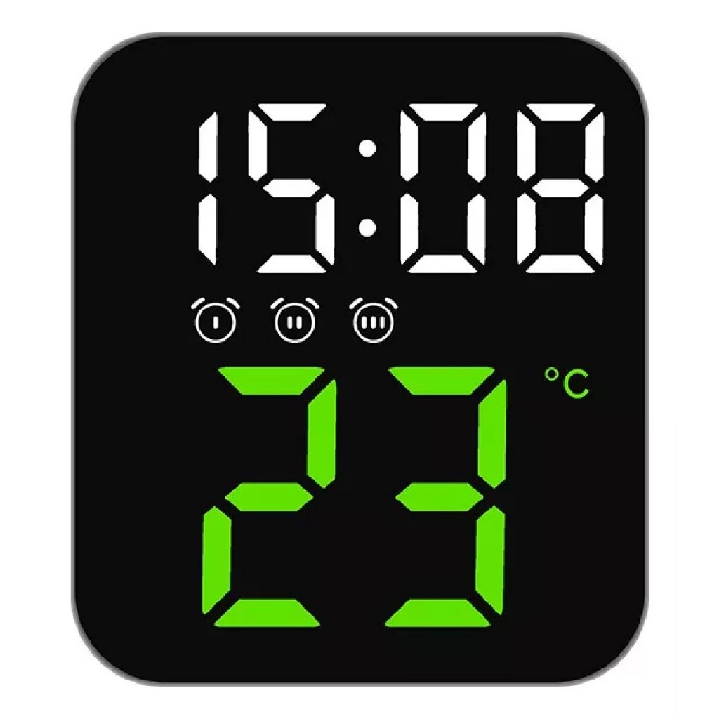Relógio Digital Led Temperatura Alarmes Usb Mesa E Parede LE2164