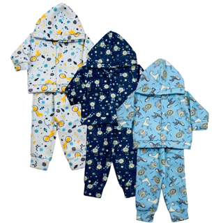 Kit 6 Peças de Roupas Infantil Bebê Inverno Menino - 3 Conjunto Soft Infantil