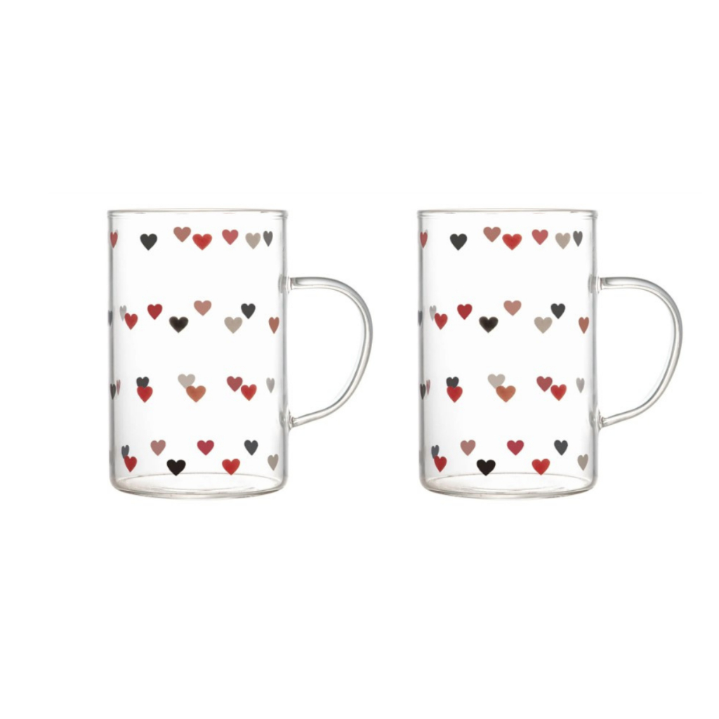 Conjunto 2 Canecas Love Vidro Borossilicato 280ml - Lyor