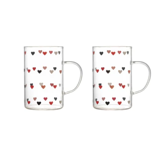 Conjunto 2 Canecas Love Vidro Borossilicato 280ml - Lyor