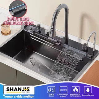 304 pia de cozinha de aço inoxidável combinada com Puxar a torneira75cm- envio imediato