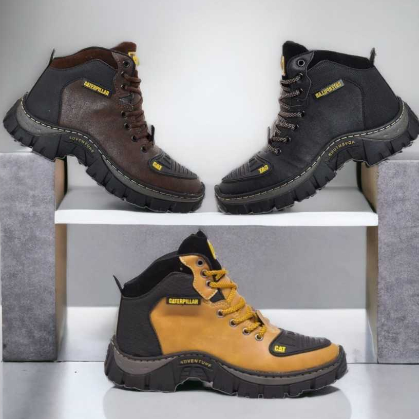 Bota Caterpillar Masculino Motoqueiro Adventure Trilha Reforçada Trabalho Casual 38 ao 45