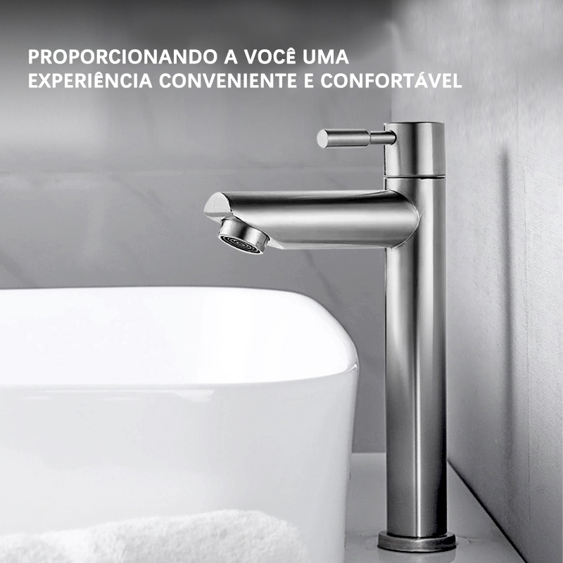 Torneira Luxo Aço Inox Escovado Ou Preta Banheiro Para Cubas Baixo e Alto Envio Imediato