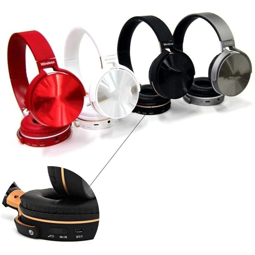 Fone de Ouvido Bluetooth Sem Fio Wireless Radio FM Mp3 Cartão Memória Android IOS Notebook Pc