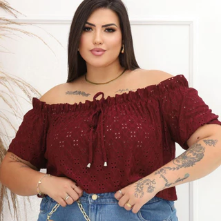 Blusa Plus Size Ciganinha em Lesse Blusinha Feminina Plus Sise Tamanho G1 G2 G3 Estilosa e Confortável